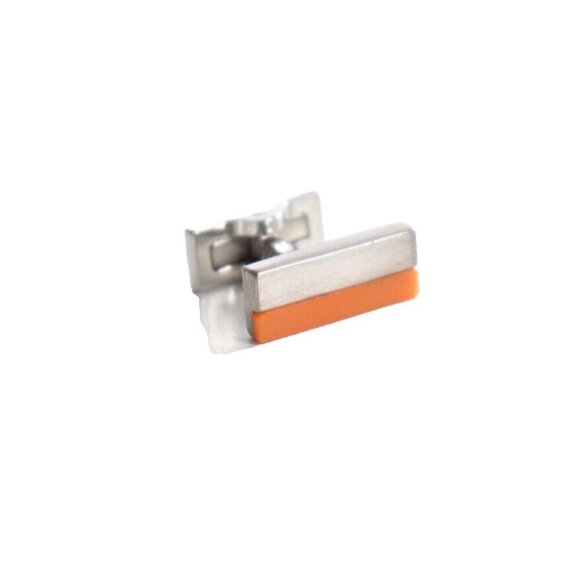 Jack Spade Men’s Cufflinks Orange Silver Metal 2tone Color Rectangular Cufflink - Picture 4 of 6